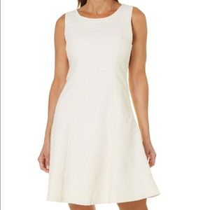 Short White/Cream Colored Fit and Flare Dress